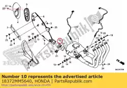 Qui puoi ordinare banda, l. Silenziatore da Honda , con numero parte 18372MM5640: