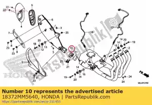 Honda 18372MM5640 banda, l. silencioso - Lado inferior