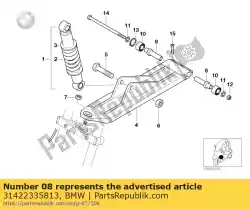 Here you can order the axle, trailing arm, left from BMW, with part number 31422335813:
