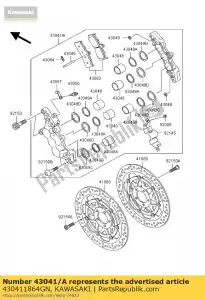 Kawasaki 430411864GN compasso de calibre, fr, rh, si - Lado inferior