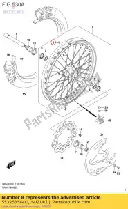 Suzuki 5532535G00 nipple,front wh - Bottom side