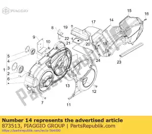 Piaggio Group 873513 transmission housing air filter - Bottom side