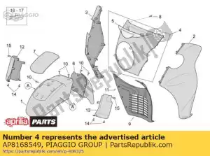 Piaggio Group AP8168549 owiewka przednia. szary - Dół