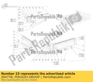 Piaggio Group 264778 gancho - Lado inferior