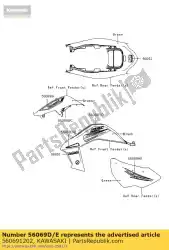 Here you can order the pattern,side cover,fr,lh ksf45 from Kawasaki, with part number 560691202: