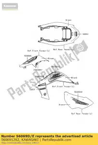 kawasaki 560691202 padrão, tampa lateral, fr, lh ksf45 - Lado inferior