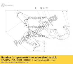 Aprilia 827845, Auspuffrohrschutz, OEM: Aprilia 827845