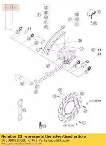 ktm 58509082000 colar parafuso eixo dianteiro 03 - Lado inferior