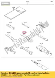 gereedschapsleutel, kokeruiteinde, 1 ex500-a2 van Kawasaki, met onderdeel nummer 921101151, bestel je hier online: