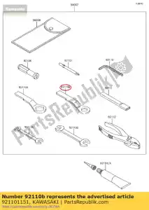 kawasaki 921101151 gereedschapsleutel, kokeruiteinde, 1 ex500-a2 - Onderkant