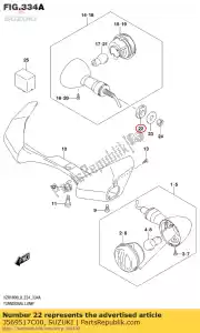 Suzuki 3569517C00 espaçador, virar sig - Lado inferior