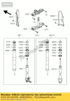 440130166458, Kawasaki, pipe-fork inner,lh,p.sil klx12 kawasaki d tracker 125 2010 2011 2012 2013, New