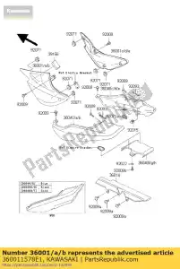 Kawasaki 360011578E1 lato coperchio, lh, c.l.blu - Il fondo