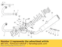 887345, Piaggio Group, tubo di scarico sinistro moto-guzzi sport 1200 2008, Nuovo