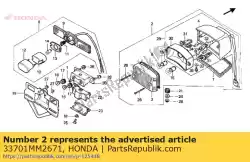 Aqui você pode pedir o luz traseira da unidade em Honda , com o número da peça 33701MM2671: