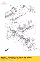 3B4461170000, Yamaha, cale, couronne (0.1t) yamaha  yfm yxc yxe yxm yxr 350 450 550 700 1000 2007 2008 2009 2010 2011 2012 2013 2014 2015 2016 2017 2018 2019 2020 2021, Nouveau