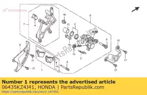 honda 06435KZ4J41 pastilhas de freio - Lado inferior