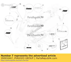 Piaggio Group 2H001667 plakette abs - Lado inferior