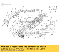 Ici, vous pouvez commander le panneau latéral droit auprès de Piaggio Group , avec le numéro de pièce 895921: