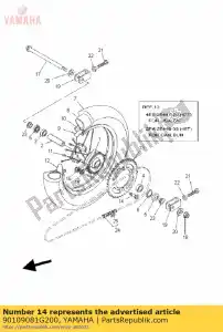 yamaha 90109081G200 bolt(1tj) - Bottom side