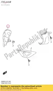 suzuki 4735118K00 couvercle, tête de cadre droite - La partie au fond