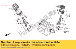 Here you can order the piston (0. 50) from Honda, with part number 13103MEG305: