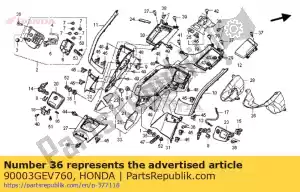 Honda 90003GEV760 bolt, muffler protector - Bottom side