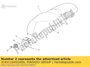 Piaggio Group JC45116X92000 zadelrubber - Onderkant