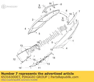 Piaggio Group 65316300ET poignée gauche - La partie au fond