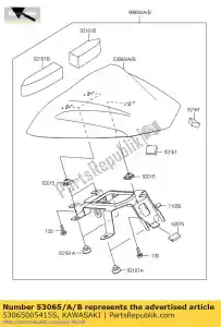 Kawasaki 53065005415S cover seat,p.s.white - Bottom side