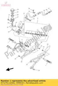 yamaha 4JT274112000 apoio para os pés 1 - Lado inferior