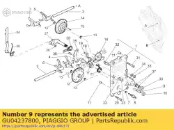 Ici, vous pouvez commander le broche excentrique auprès de Piaggio Group , avec le numéro de pièce GU04237800: