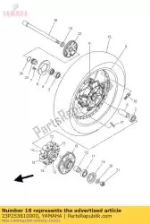 Aqui você pode pedir o eixo, roda em Yamaha , com o número da peça 23P253810000: