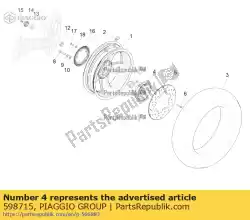 Qui puoi ordinare mozzo della ruota posteriore da Piaggio Group , con numero parte 598715: