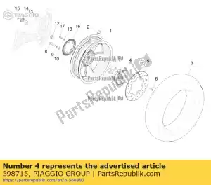 Piaggio Group 598715 rear wheel hub - Bottom side