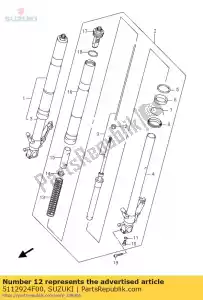 Suzuki 5112924F00 nuez - Lado inferior