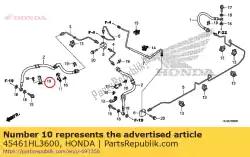 Aqui você pode pedir o braçadeira a, r. Fr. Mangueira do freio em Honda , com o número da peça 45461HL3600:
