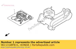 Qui puoi ordinare kit di guarnizioni (parti componenti) da Honda , con numero parte 06111GBF831: