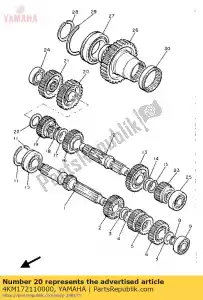 yamaha 4KM172110000 engrenagem, 1ª roda - Lado inferior