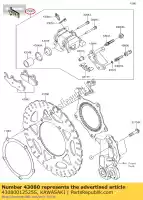 43080012525S, Kawasaki, caliper-sub-assy, ??fr, zwart ex300 kawasaki  ninja z 300 2013 2014 2015 2016 2017 2018, Nieuw