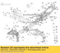 Aprilia 852433, Rubberen afstandsstuk, OEM: Aprilia 852433