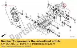 Ici, vous pouvez commander le bras sous assy., coussin auprès de Honda , avec le numéro de pièce 52465K28910: