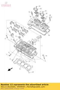 yamaha 5SL111810000 junta, cabeça do cilindro 1 - Lado inferior