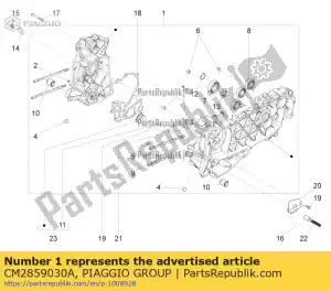 Piaggio Group CM2859030A carter moteur complet 1ère cat. - La partie au fond