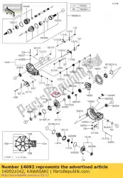 Aquí puede pedir 01 tapa, caja de eje transversal de Kawasaki , con el número de pieza 140921042: