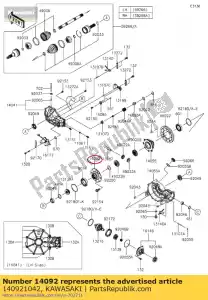 kawasaki 140921042 01 tapa, caja de eje transversal - Lado inferior