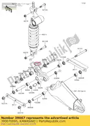 Ici, vous pouvez commander le bras-susp, uni trak zr750-k1h auprès de Kawasaki , avec le numéro de pièce 390070006: