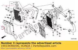 Here you can order the grille, r. Radiator from Honda, with part number 19033KRNA90: