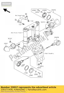 kawasaki 230371408 lamp-assy-signal,fr,l vn1500-p - Bottom side