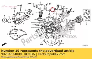 Honda 90204634000 moer, flens, 10mm - Onderkant